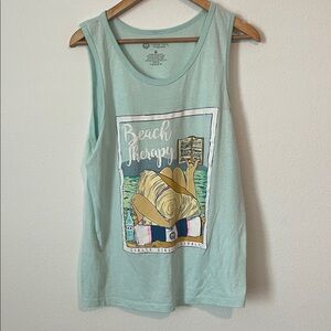 Girlie Girl Originals Blue Beach Graphic Tank Top